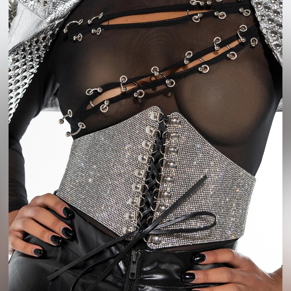 Rhinestone corset belt O/S